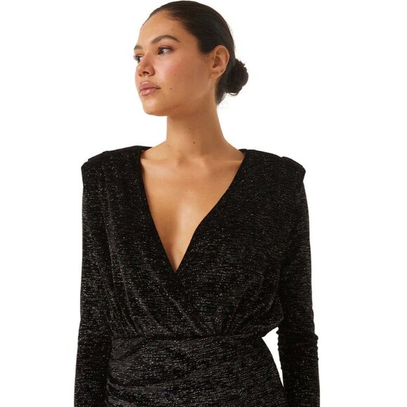 MISA Los Angeles Diviana Dress Black Knit Glitter Party Size XS -- NEW - Picture 3 of 8